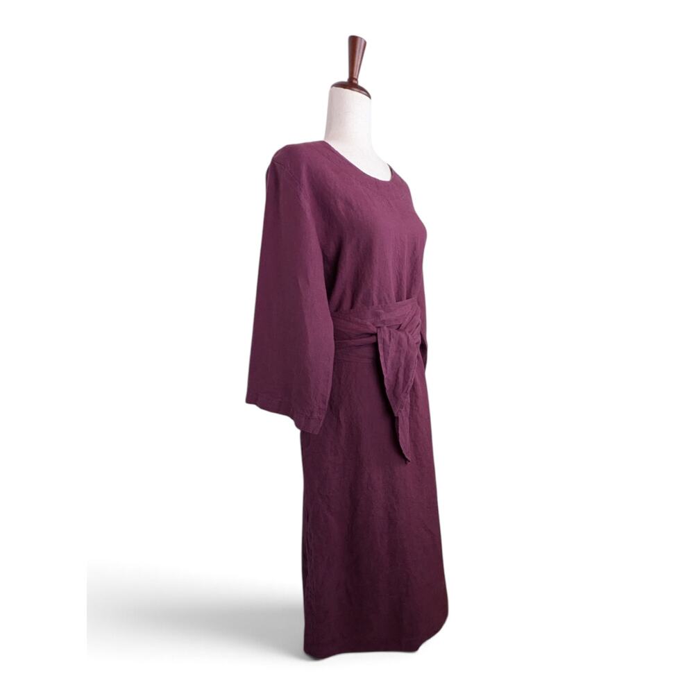 LEN OK BRAND 100% Linen Dress w/ Self Wrap Linen Tie and Side Pockets - XXL - Picture 7 of 15